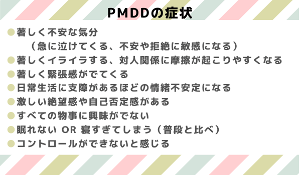 PMDDの症状一覧の画像